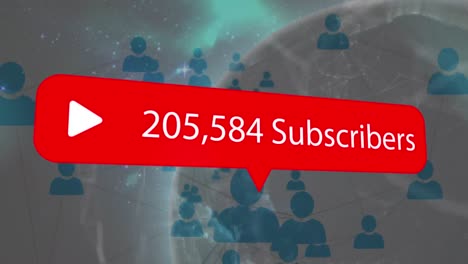 Animation-of-number-of-subscribers-over-network-of-connections-and-globe