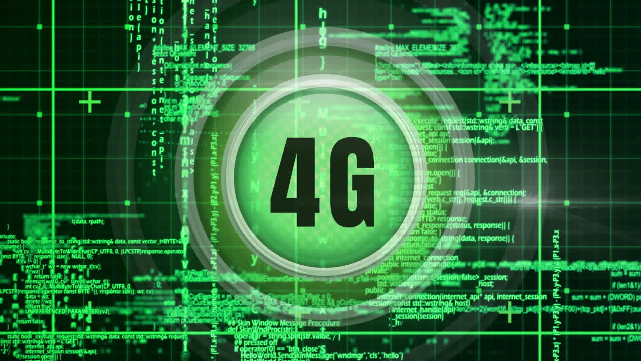 logotipo 4g en un botón con un análisis por computadora