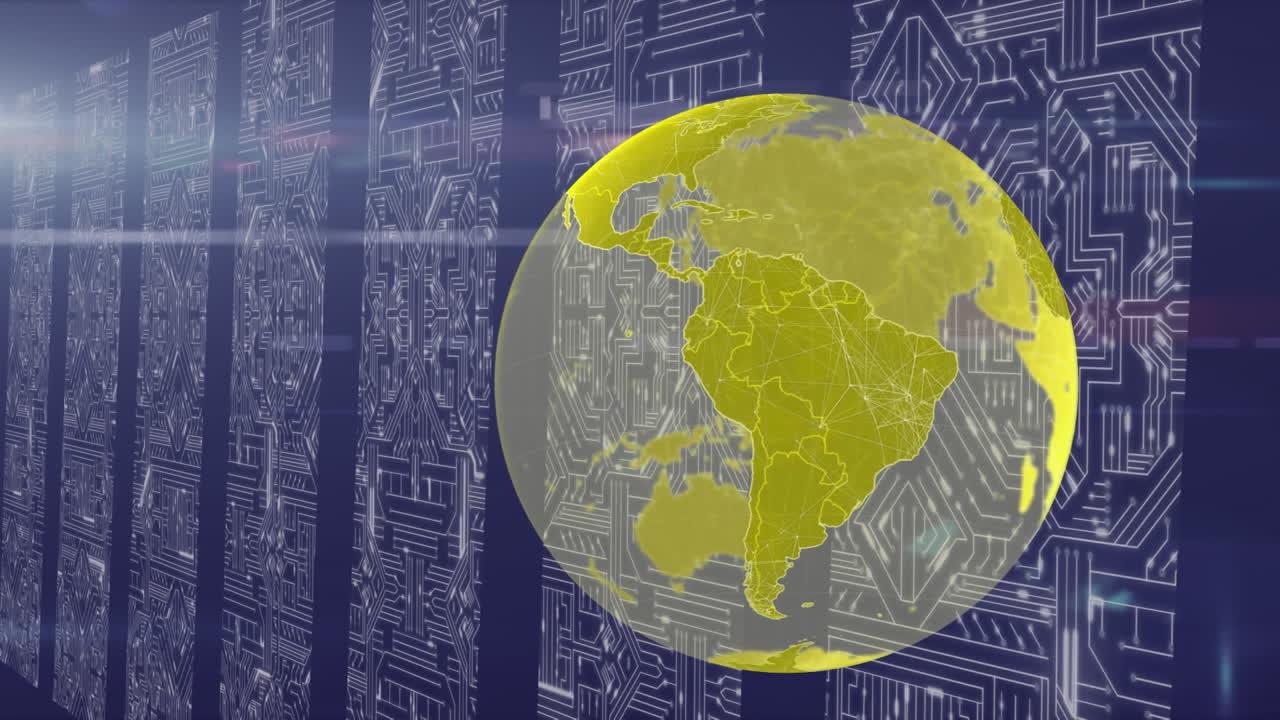 animación de la rotación del globo con procesadores de computadora