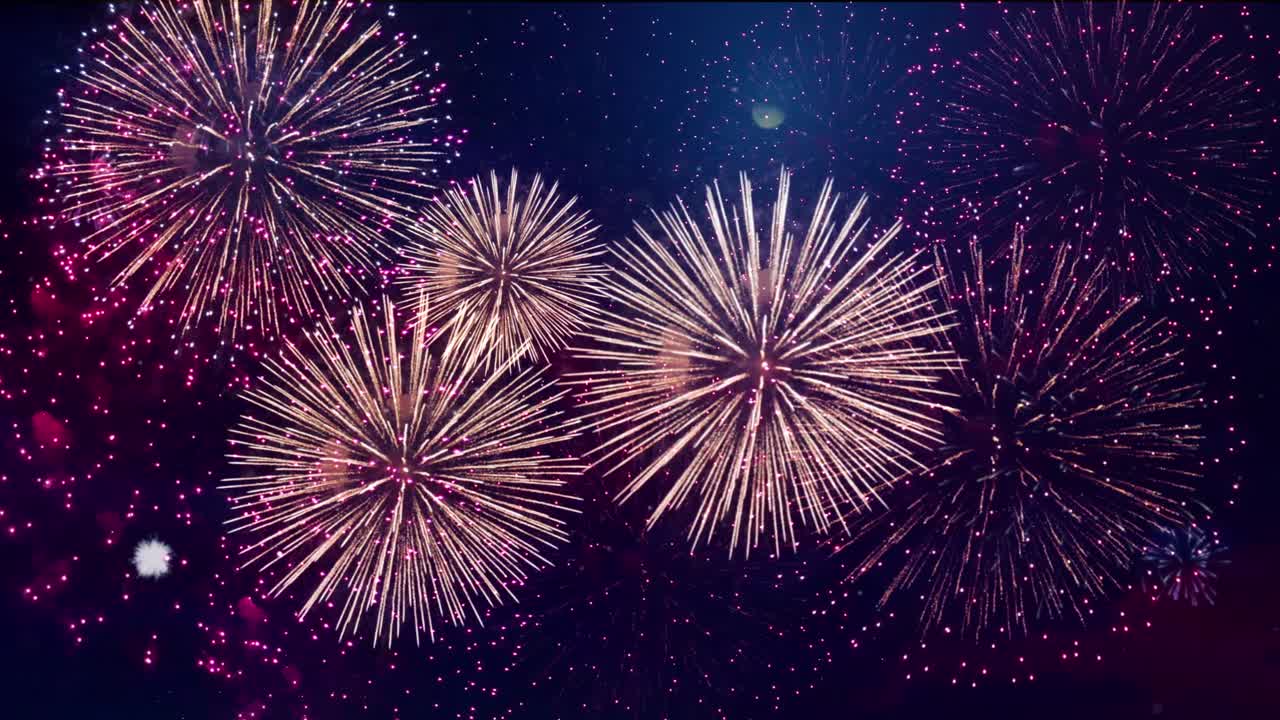 Abstract glitter background fireworks christmas eve 4th of july holiday concept sky fireworks