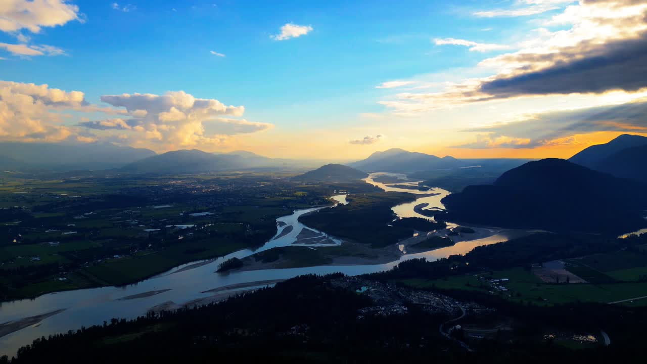 Aerial footage of flight over Chilliwack British Columbia