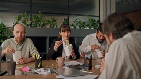 business team lunch break