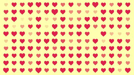 animación de corazón patrón de bucle sin costuras con estilo de color pastel