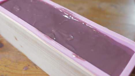 shaking cold process soap in mold