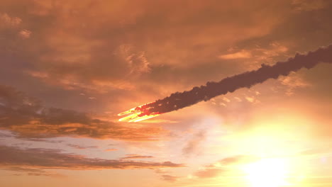 meteor streaking across the sky