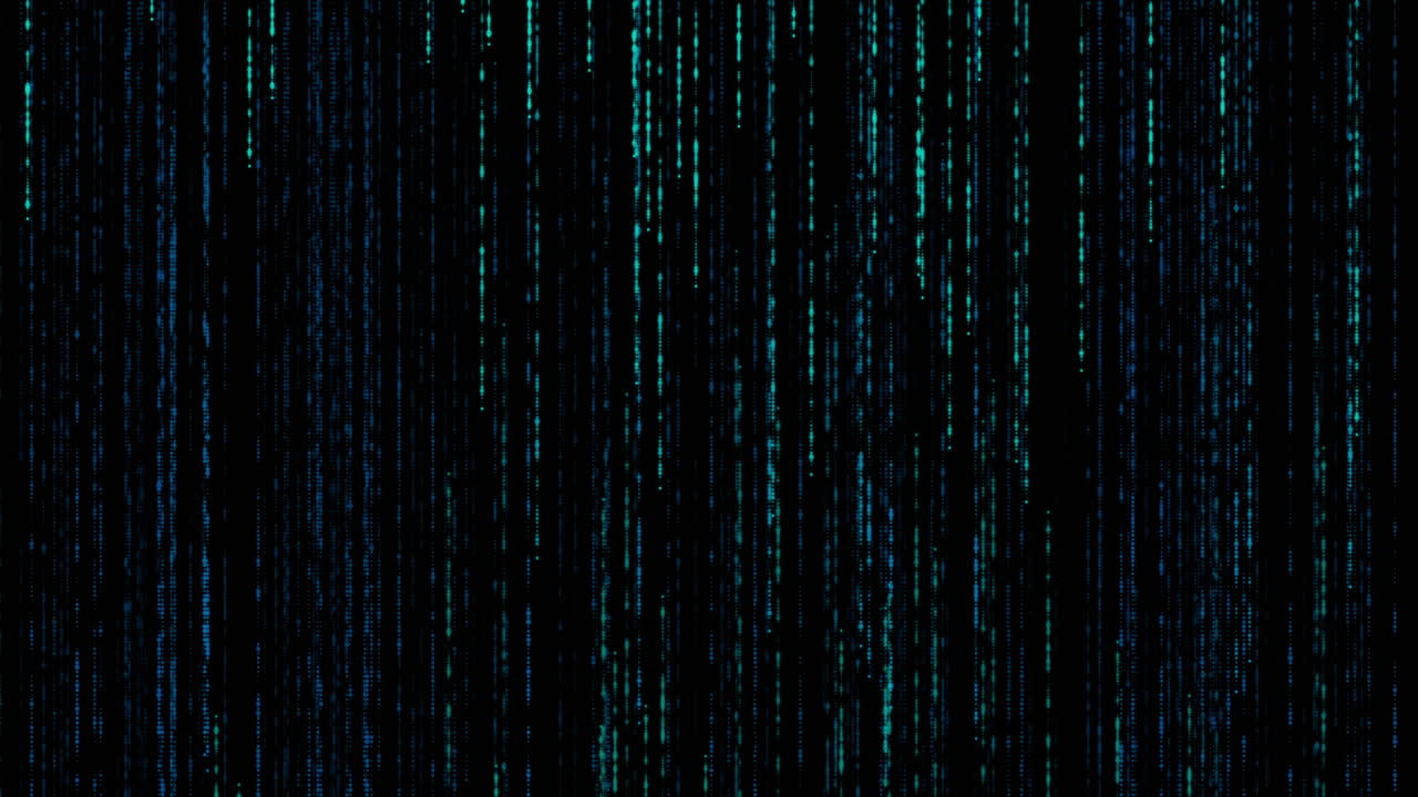 animación de líneas hechas de puntos verdes que se mueven rápidamente sobre un fondo negro