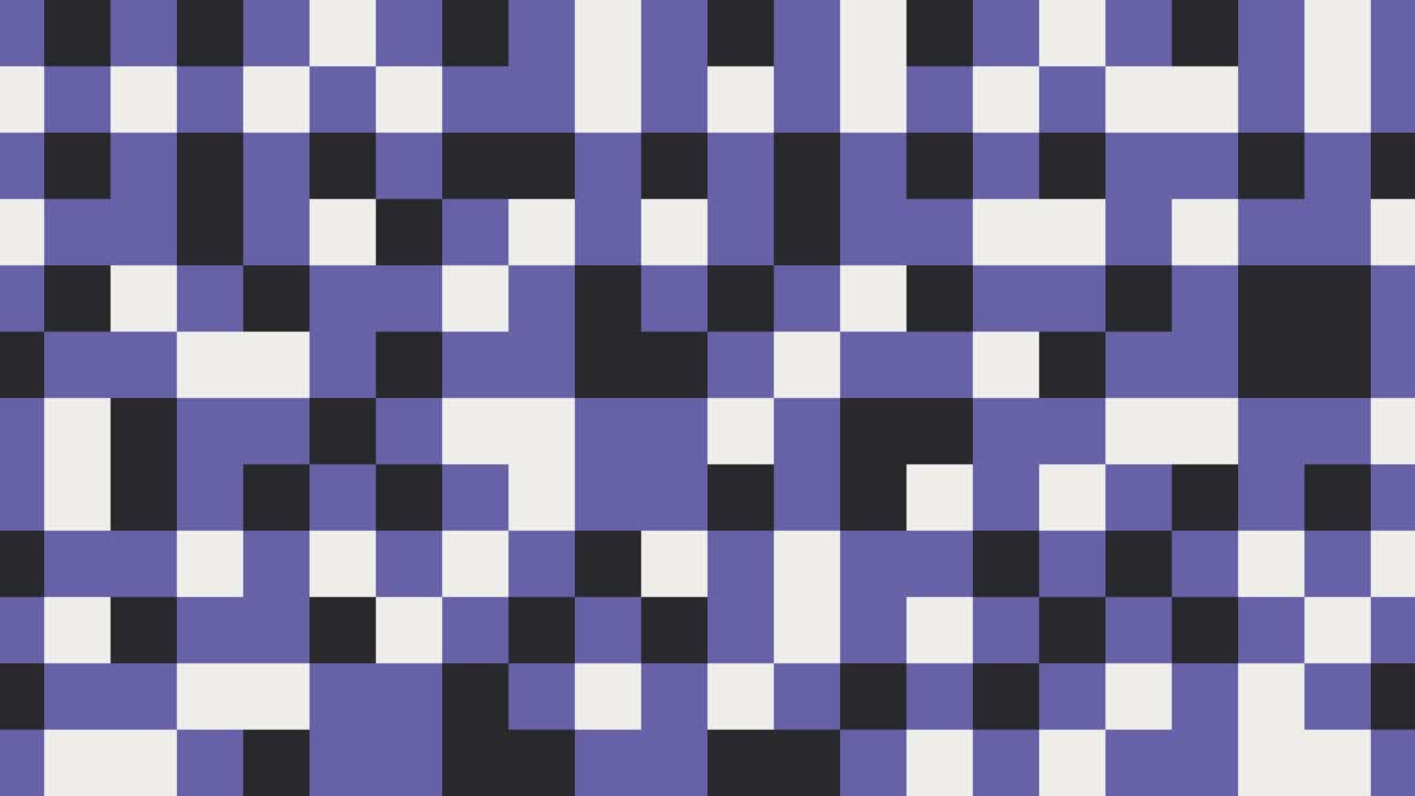 azulejos geométricos en patrón animado de bucle sin costuras abstracto. mosaico geométrico abstracto con elementos muy peri violeta. fondo gráfico de movimiento sin fin en un diseño plano