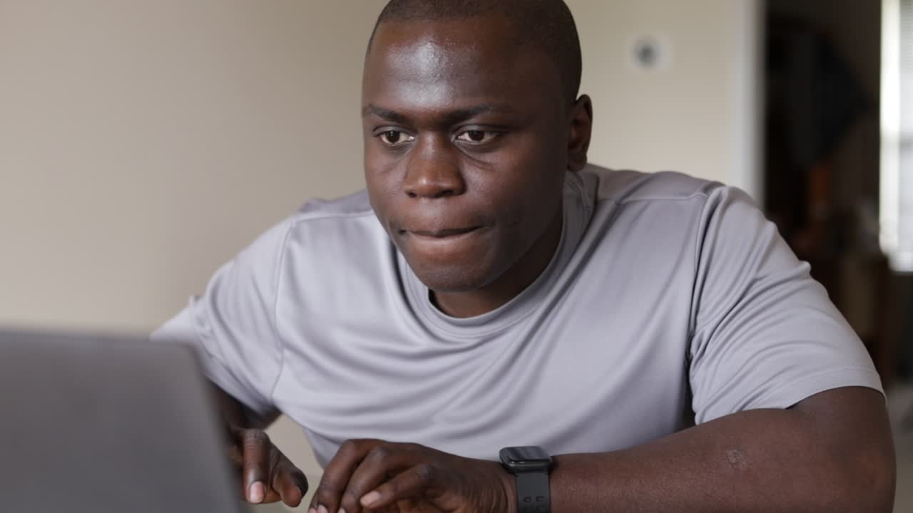 Man working from home on a computer during quarantine
