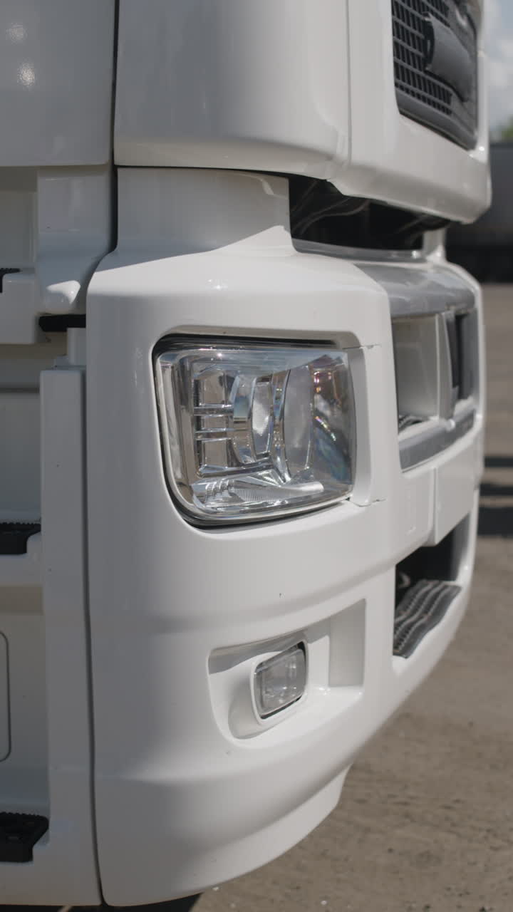Close-up of a truck headlight