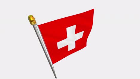 video de bucle de la bandera suiza revoloteando en el viento, video en cámara lenta de 4k, con canal alfa