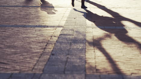 pedestrian walking on pavement