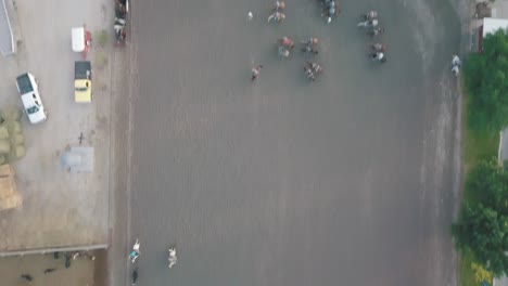 rodeo drone shot from the air