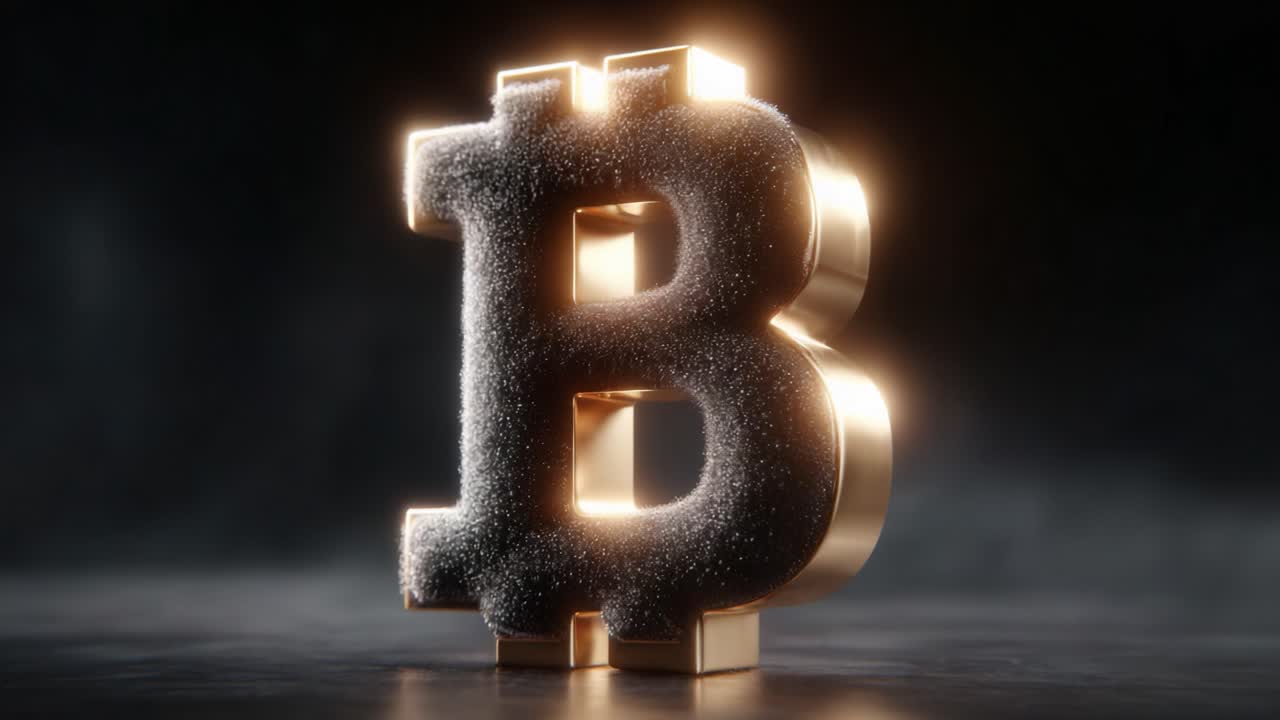 A Stunning Golden Bitcoin Symbol Glowing in the Dark: Exploring the Digital Currency Revolution and the Future of Financial Transactions
