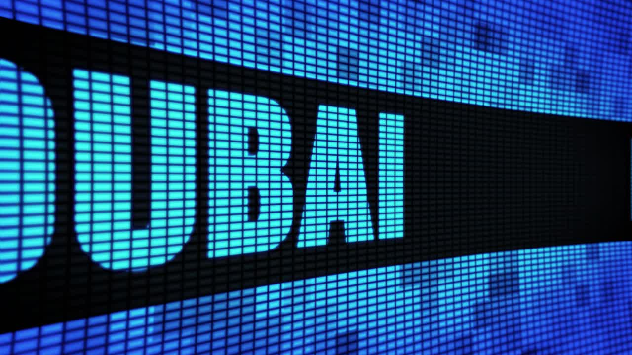 Dubai on a digital display