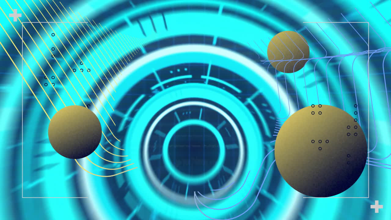 animación del escaneo del alcance y el procesamiento de datos sobre fondo negro