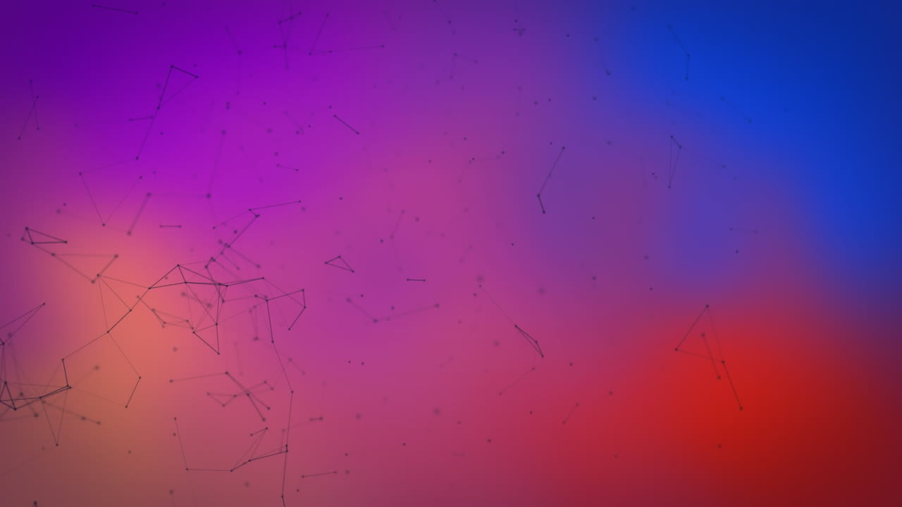 Animation of chemical structures and colourful shapes on moving background
