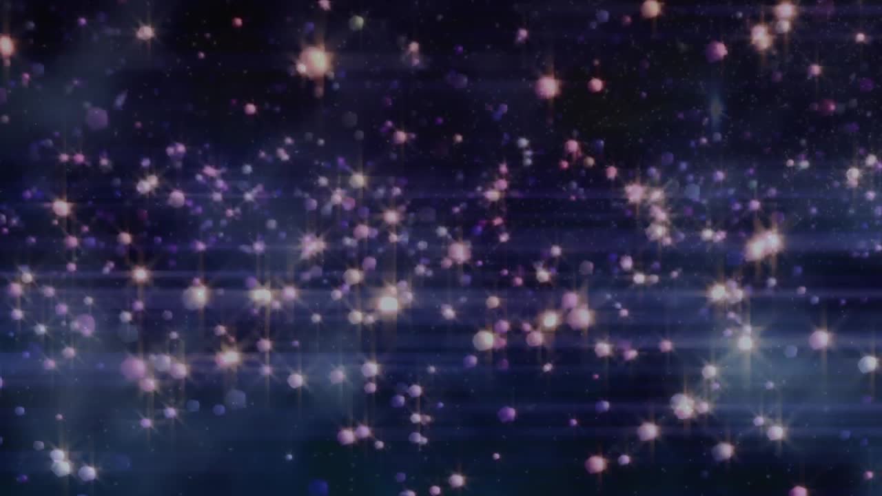 검은 바탕 위에 빛나는 다채로운 반점의 애니메이션