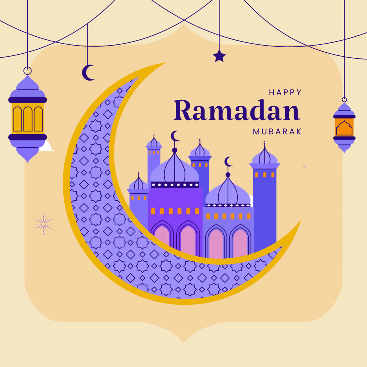 diseño gráfico de ramadan mubarak
