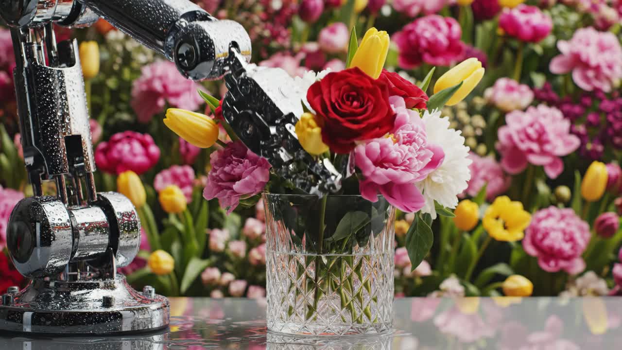 Robot Hand Arranging Flowers