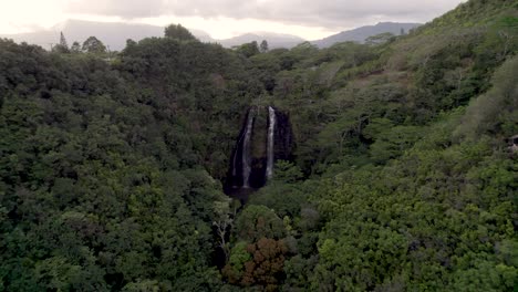 Cinematic-aerial-footage-of-famous-Wailua-waterfalls