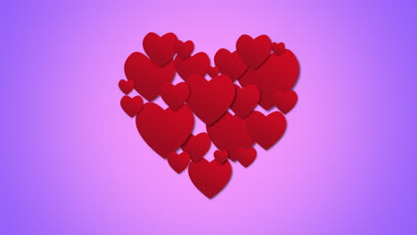 Animated-closeup-romantic-red-hearts-on-purple-Valentines-day-background