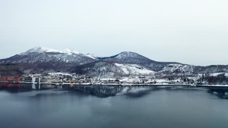 aerial view of lake toya