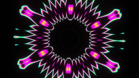 rotación sin problemas de un caleidoscopio intermitente multicolor brillante