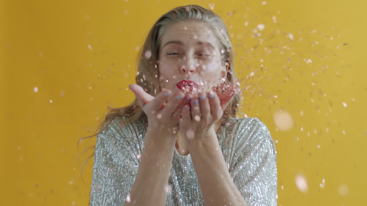 Woman Blowing Glitter