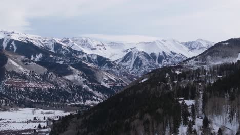 Schneebedeckte-Berge-In-Telluride,-Colorado-Im-Winter