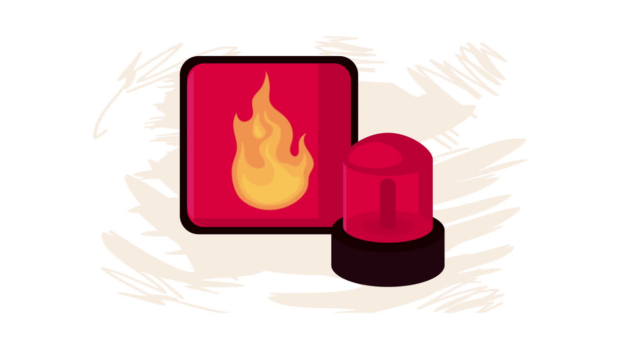 은 불 애니메이션을 가진 도시 응급 서비스