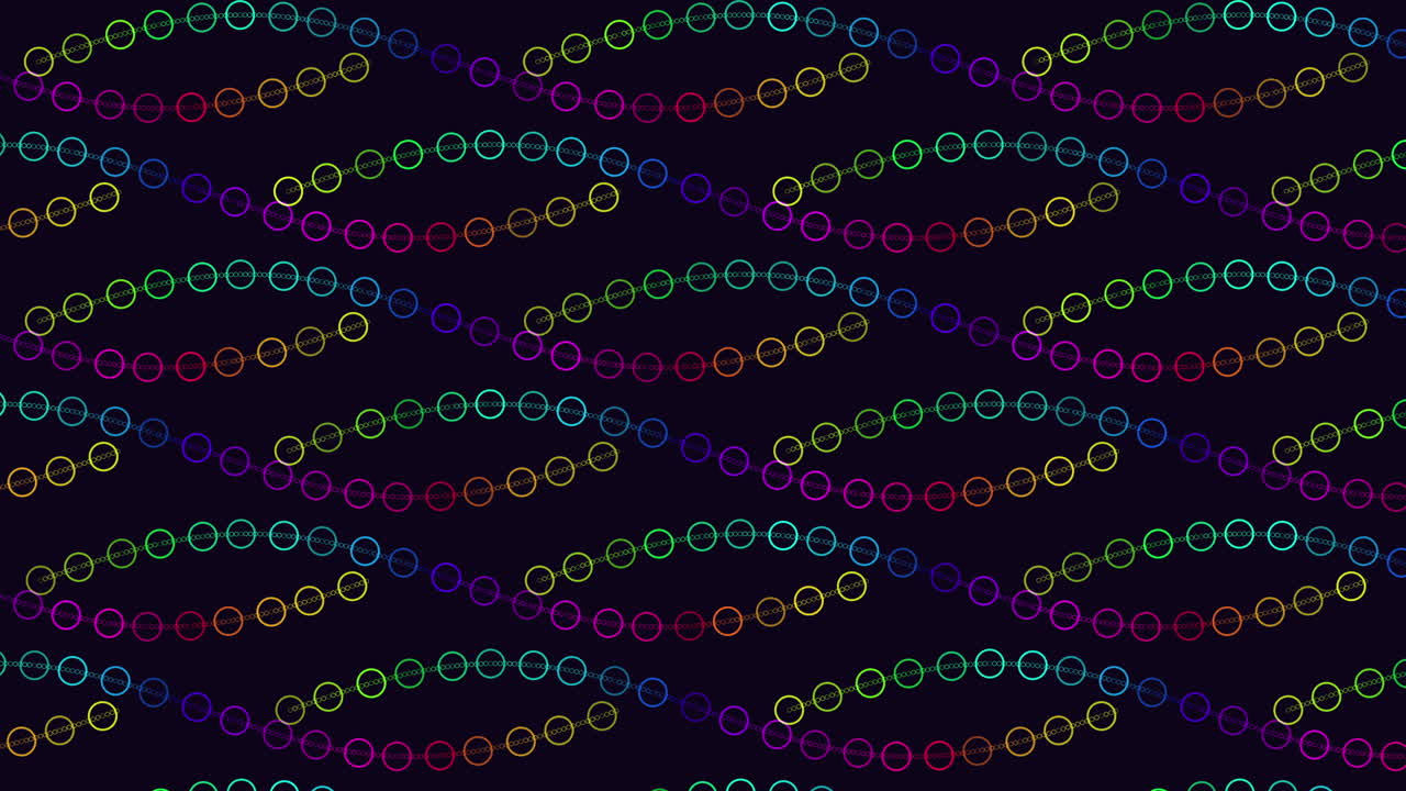 repetir el patrón de ondas futuristas con anillos de arco iris en el gradiente negro