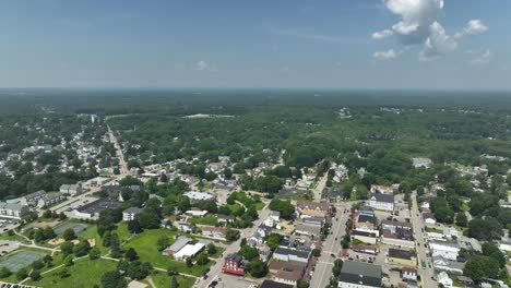 Drohnenaufnahme-Des-Geschäftsviertels-Old-Orchard-Beach-Downtown-In-Maine