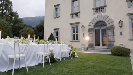 elegant outdoor wedding reception at a luxury villa