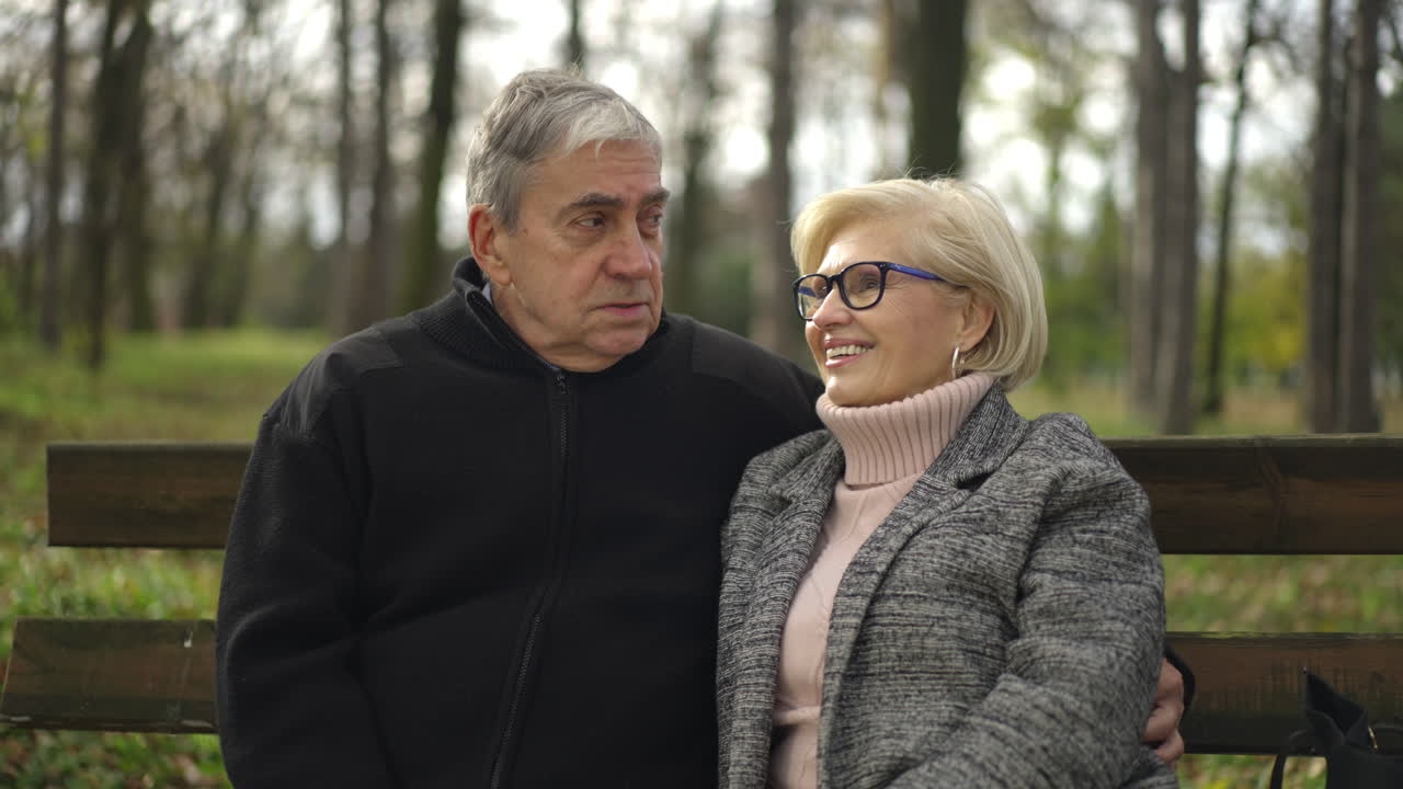Elderly couple enjoying time together in the park