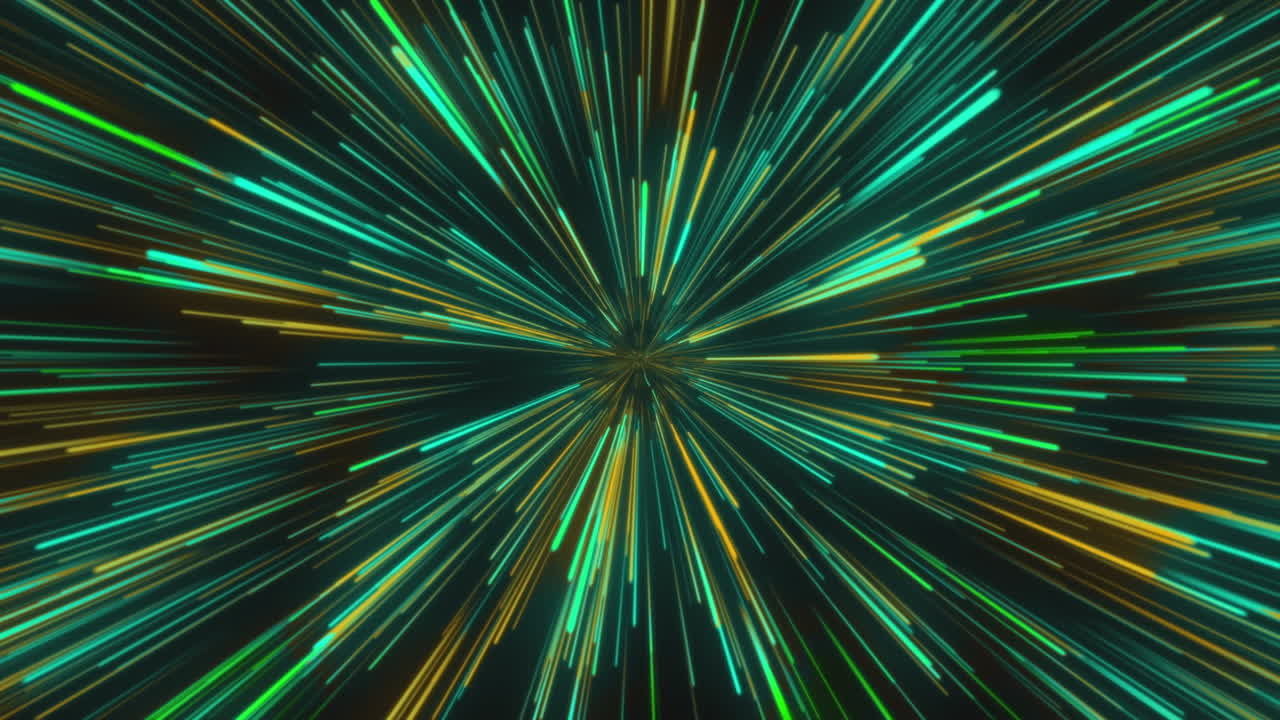 Animation of green trails over black background