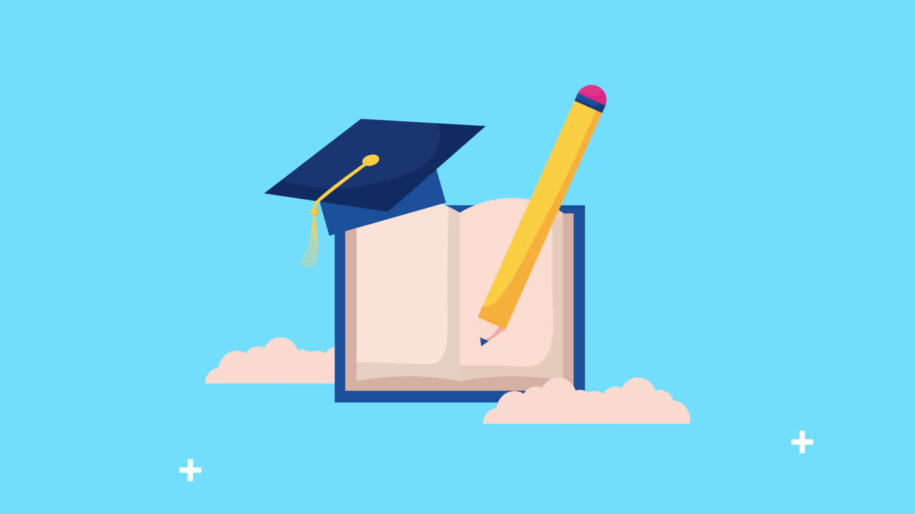 back to school season with book and set icons