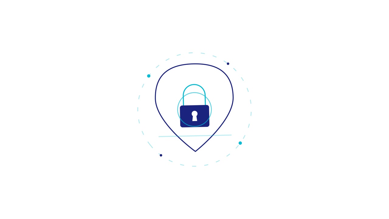 Animated Security Shield Icon with Scanning Line