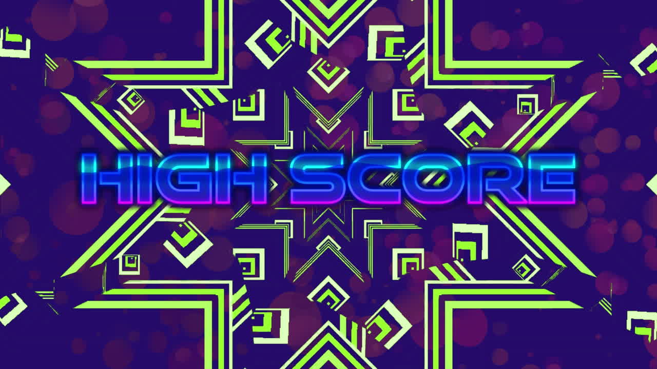 모양 위에 높은 점수 텍스트의 애니메이션