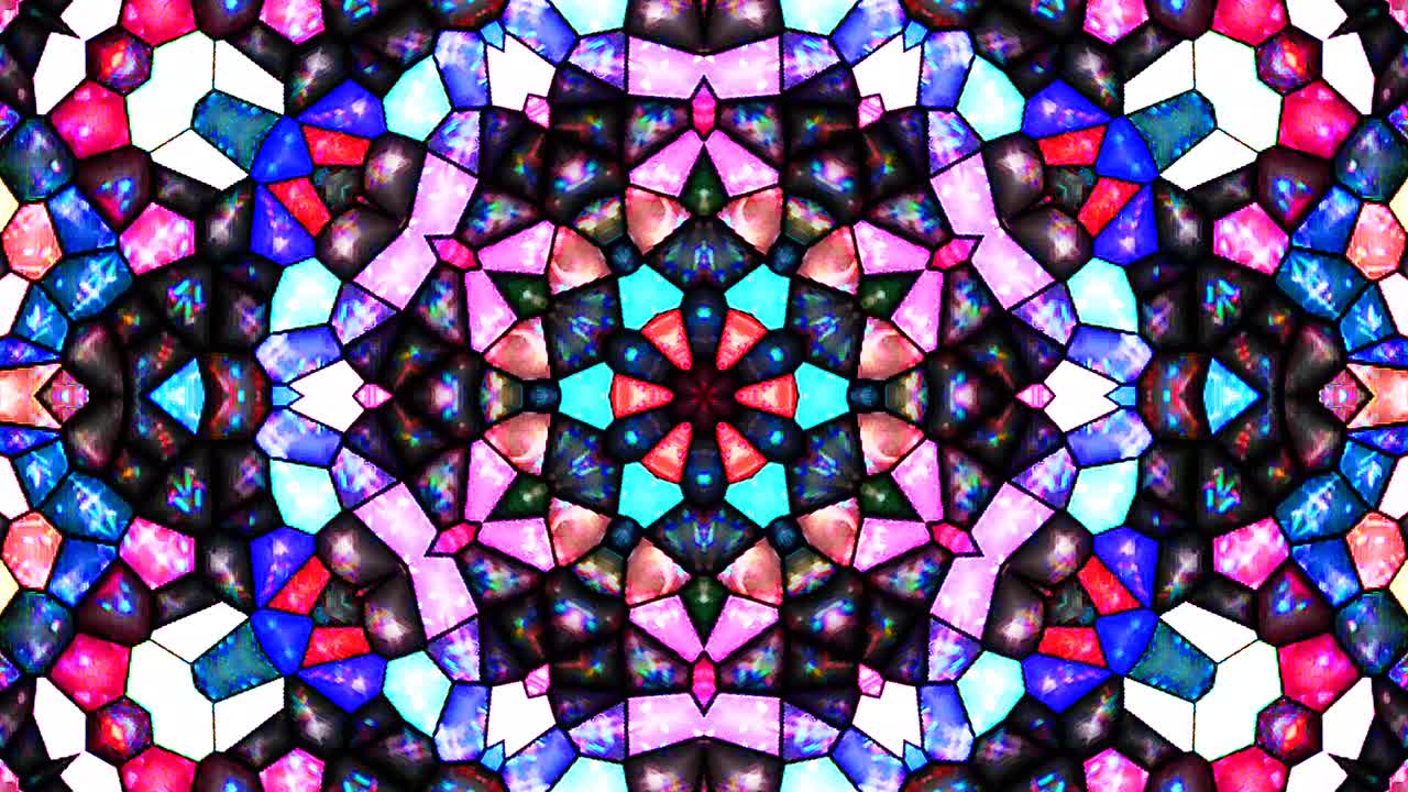 líneas coloridas ondas brillantes forma de flor fondo caleidoscopio resumen