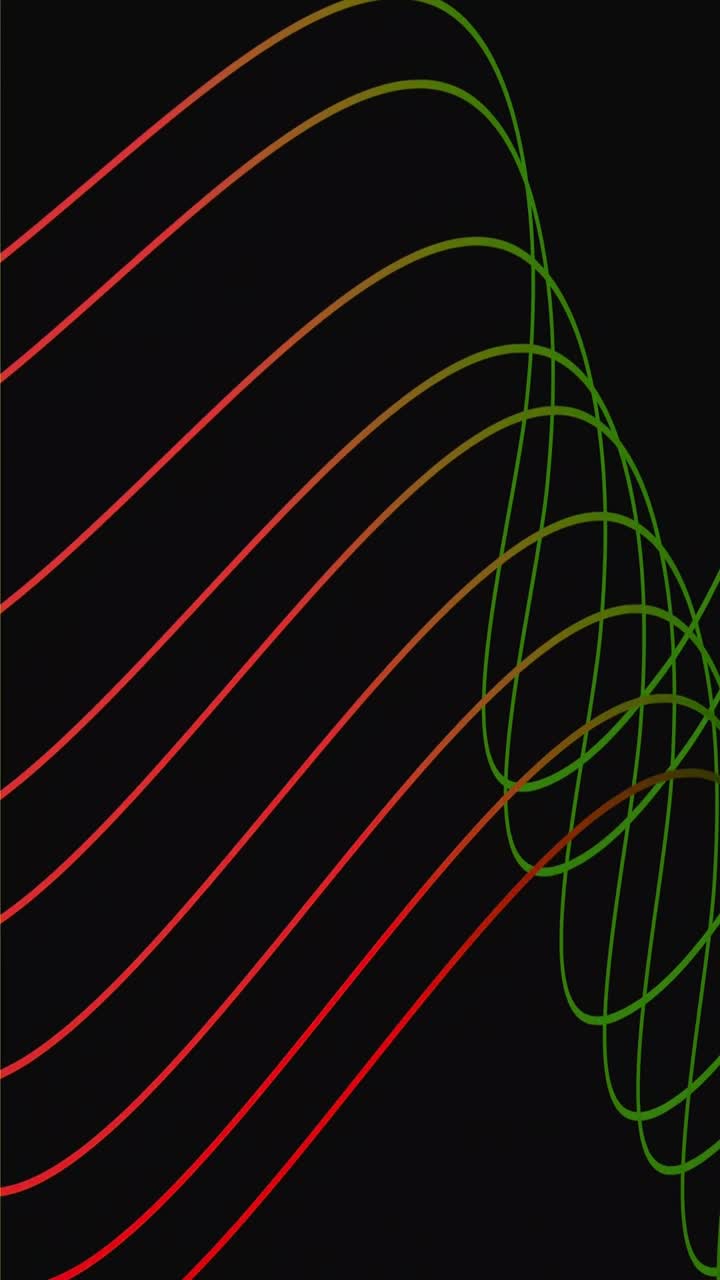 Seamless Loop of Abstract Moving Colorful Lines on Black Background