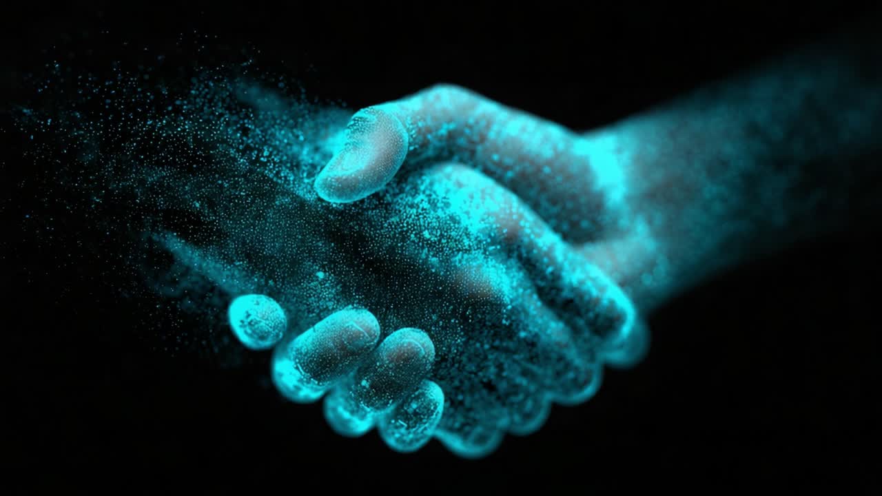 A Digital Representation of Unity and Connection: Two Hands Shaking in ...