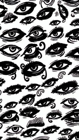 abstract black and white stylized eye pattern