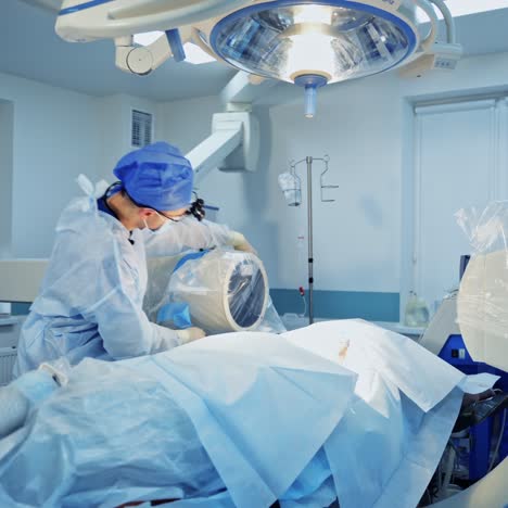 preparation for operation in modern surgical clinic