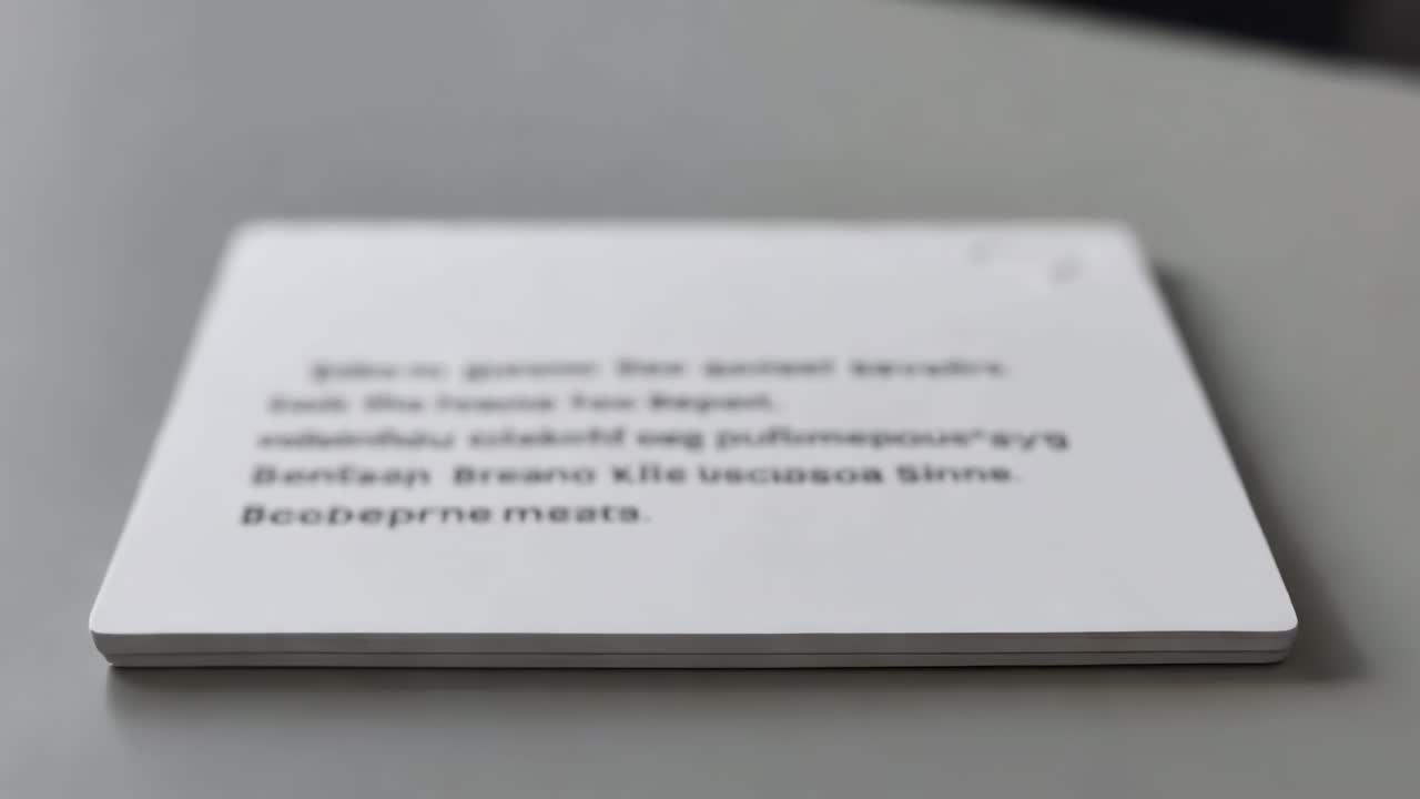 Pushing camera and pulling focus toward top white card on gray tabletop, revealing embossed heart