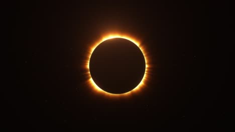 Solar Eclipse with Light Rays over Starry Sky Loop