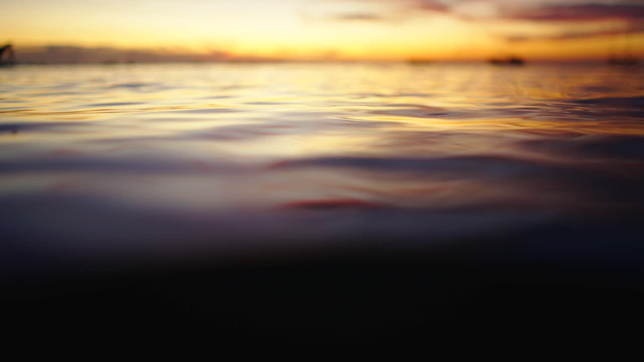 Golden Sunset Reflection on Water Surface