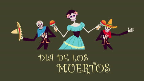 los bailarines del esqueleto de los muertos