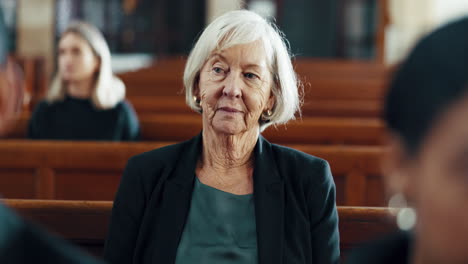 Funeral,-church-and-senior-woman-for-ceremony