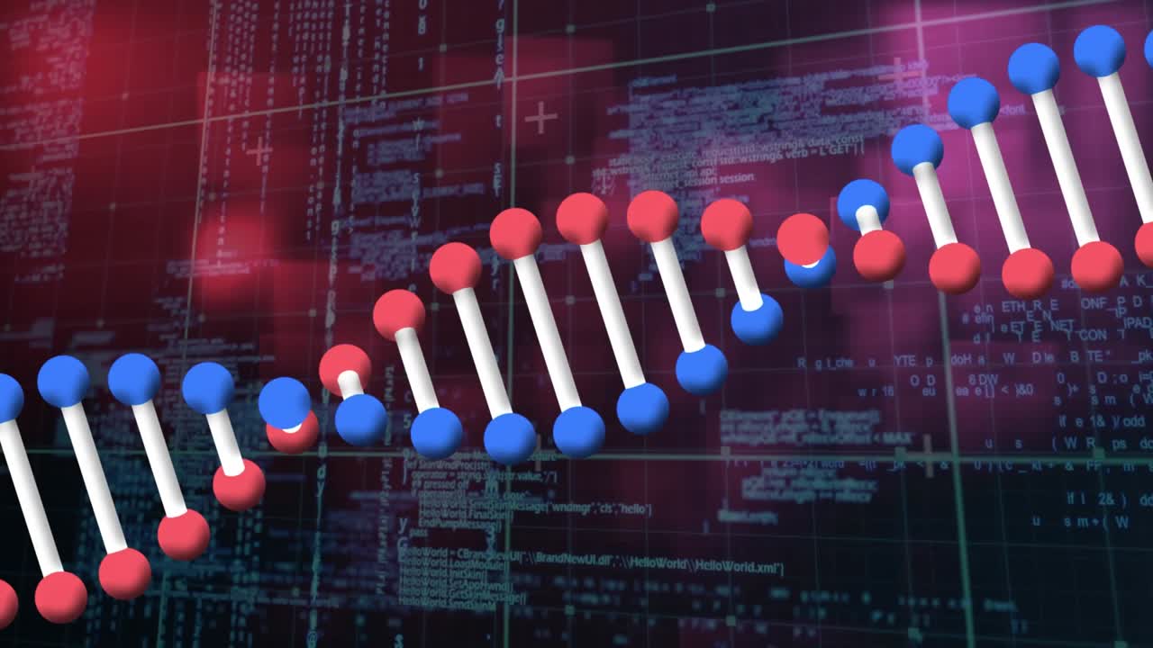 Animazione dell’elaborazione dati su filamento di DNA