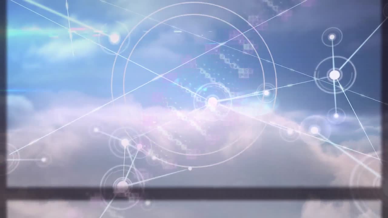 범위 스캐닝과 연결 네트워크와 함께 dna 가닥 회전의 애니메이션